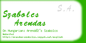 szabolcs arendas business card